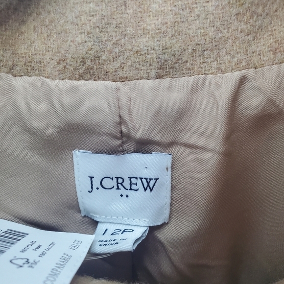 J. Crew Factory NWT Wool Blend City Coat Tan Sz 12P - Picture 10 of 11